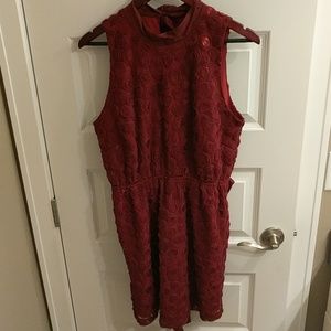 Red rosette dress
